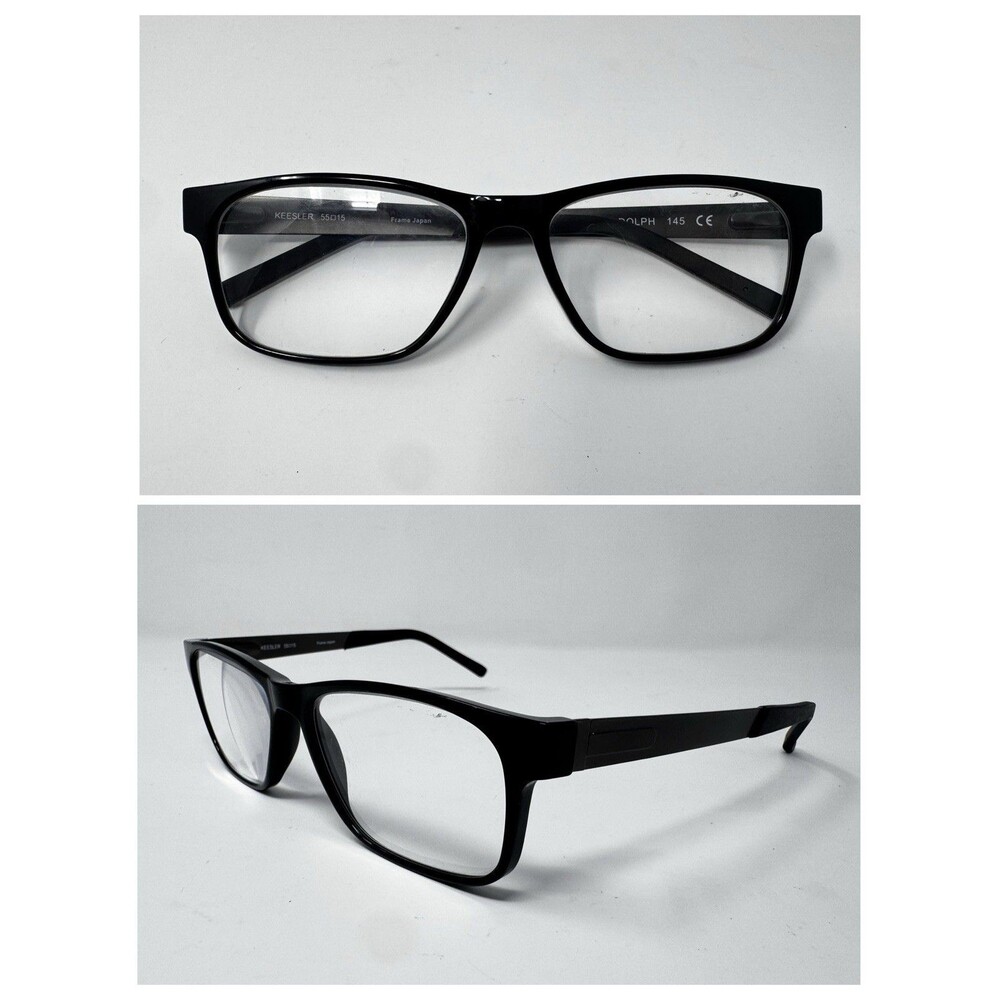 Randolph Keesler Eyeglass Frames Black Rectangle Japan 55-15-145